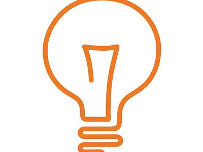 Zeichnung Glühbirne orange